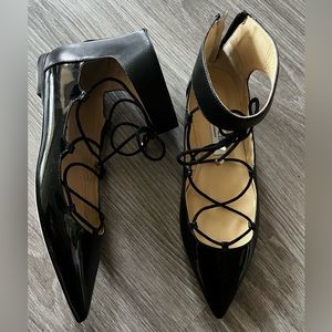 Jimmy Choo Black Patent Pointy-toe Flats